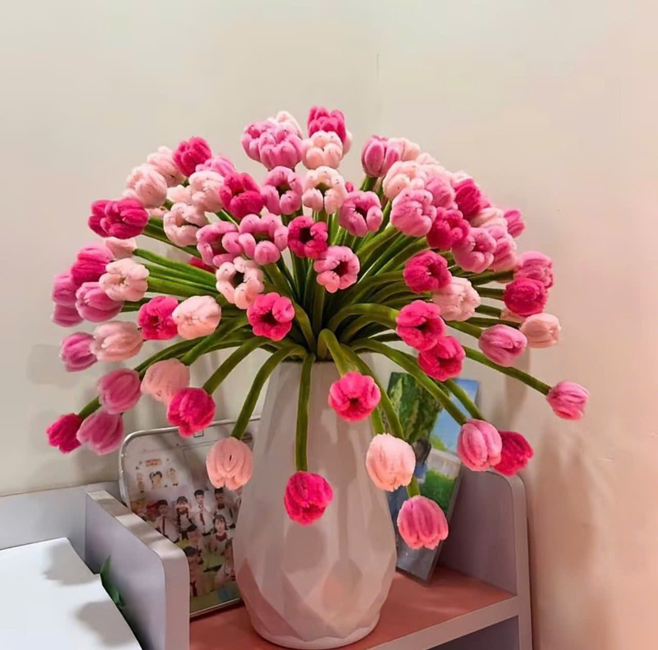 Set làm hoa kẽm nhung tulip mini tại nhà - Ảnh 2