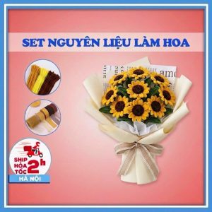 Set làm hoa hướng dương kẽm nhung tại nhà