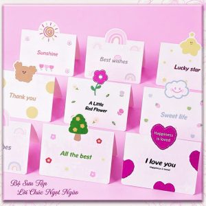 Thiệp in mini hoạt hình phong cách dễ thương